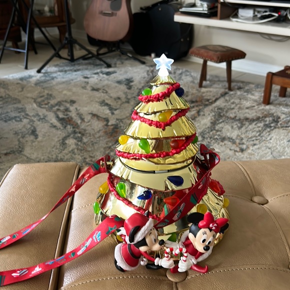 Disney Holiday Disneys 5th Golden Christmas Tree Popcorn Bucket